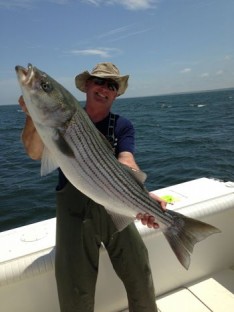 Rich holding out a 20 lb. class fish ti make it look like a 40..Ha Ha
