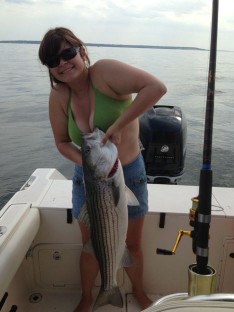 Kaila with her 1st ever Striped Bass